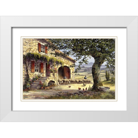 Farmhouse II White Modern Wood Framed Art Print with Double Matting by Withaar, Reint