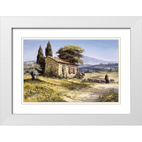 Space White Modern Wood Framed Art Print with Double Matting by Withaar, Reint