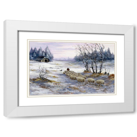 Fields  White Modern Wood Framed Art Print with Double Matting by Withaar, Reint