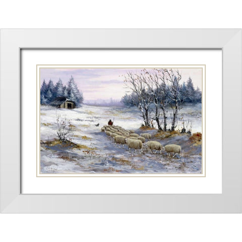 Fields  White Modern Wood Framed Art Print with Double Matting by Withaar, Reint