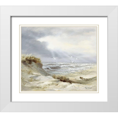 Skyfall White Modern Wood Framed Art Print with Double Matting by Withaar, Reint