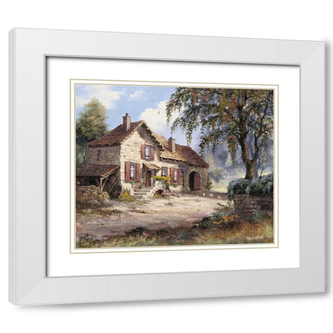 Peacefull White Modern Wood Framed Art Print with Double Matting by Withaar, Reint