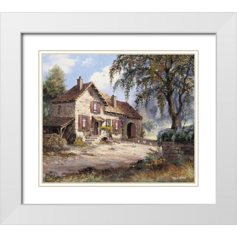 Peacefull White Modern Wood Framed Art Print with Double Matting by Withaar, Reint