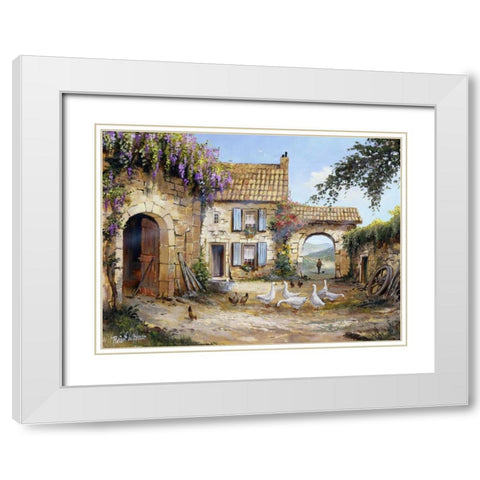 Peacefull II White Modern Wood Framed Art Print with Double Matting by Withaar, Reint