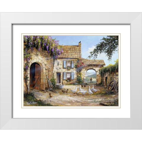 Peacefull II White Modern Wood Framed Art Print with Double Matting by Withaar, Reint