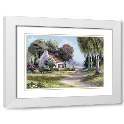 Sandway I White Modern Wood Framed Art Print with Double Matting by Withaar, Reint