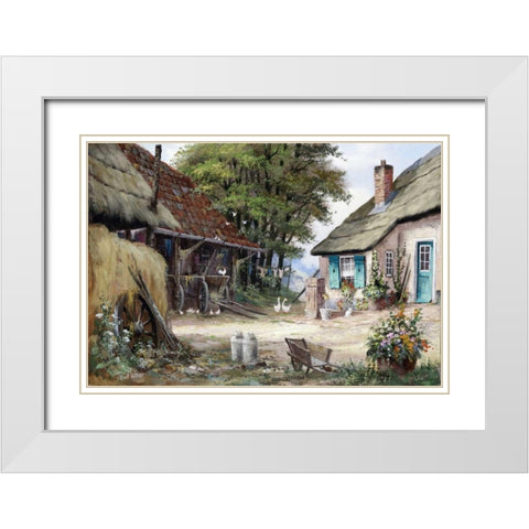 Dutch country scene White Modern Wood Framed Art Print with Double Matting by Withaar, Reint
