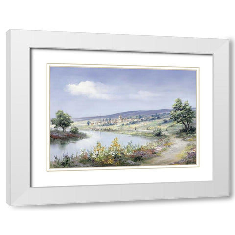 Lake way White Modern Wood Framed Art Print with Double Matting by Withaar, Reint