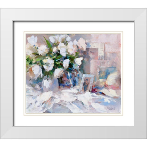 Memories White Modern Wood Framed Art Print with Double Matting by Camel, Stefanie