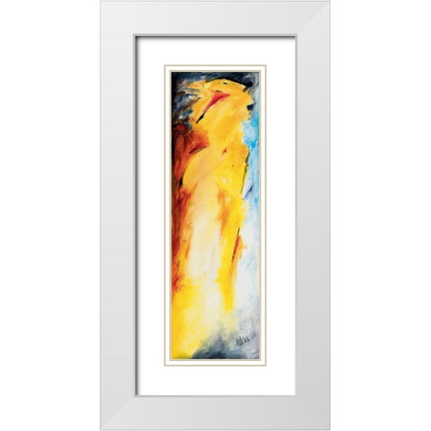 Chicken talk II White Modern Wood Framed Art Print with Double Matting by Gerbecks, Tilly