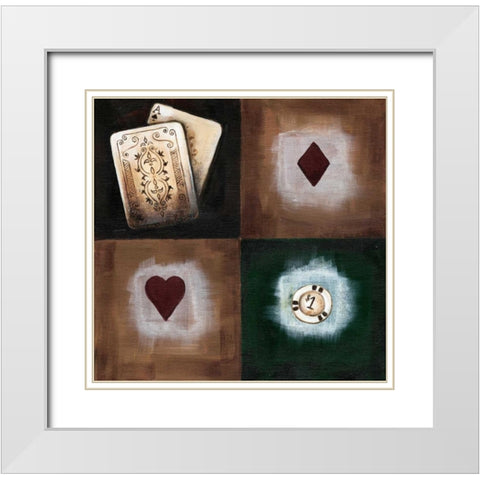 A-spades White Modern Wood Framed Art Print with Double Matting by Fields, Wendy