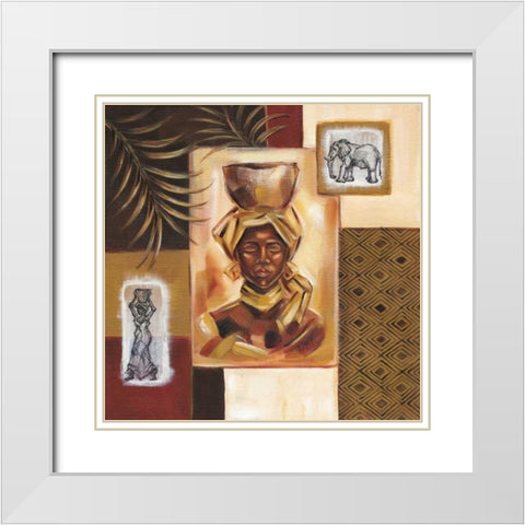 Out of Africa I White Modern Wood Framed Art Print with Double Matting by Fields, Wendy