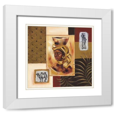 Out of Africa II White Modern Wood Framed Art Print with Double Matting by Fields, Wendy