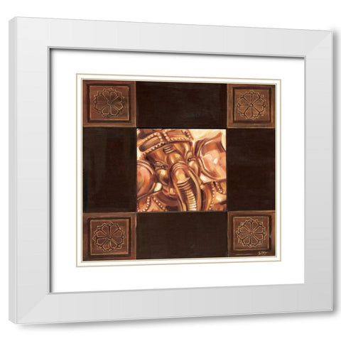 Zia I White Modern Wood Framed Art Print with Double Matting by Fields, Wendy