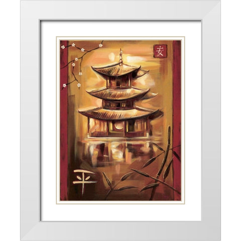 Zia III White Modern Wood Framed Art Print with Double Matting by Fields, Wendy