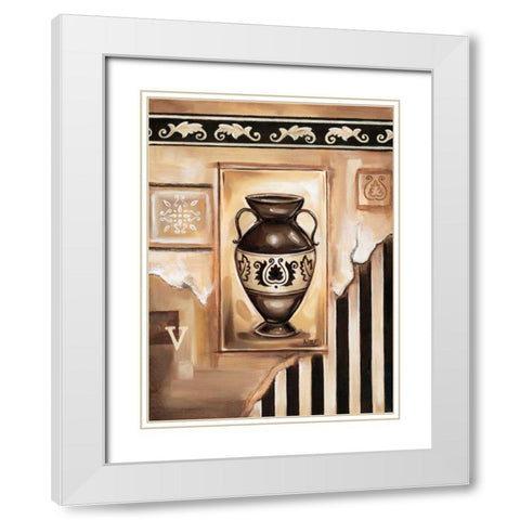 Vase II White Modern Wood Framed Art Print with Double Matting by Fields, Wendy