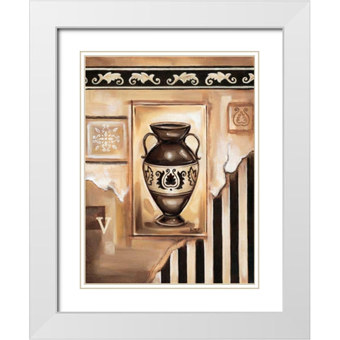 Vase II White Modern Wood Framed Art Print with Double Matting by Fields, Wendy