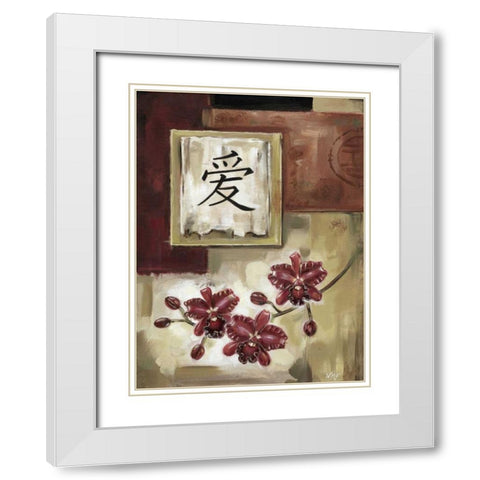 Sen I White Modern Wood Framed Art Print with Double Matting by Fields, Wendy
