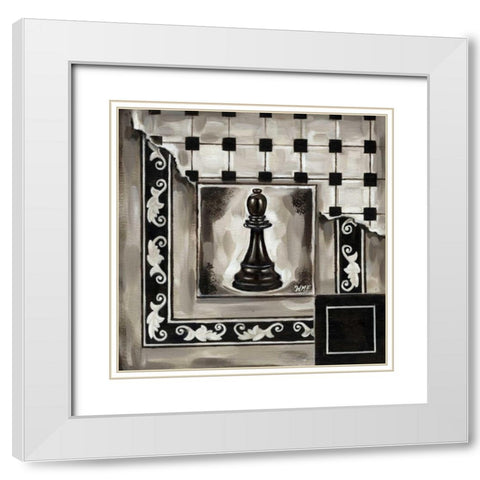 Chess II White Modern Wood Framed Art Print with Double Matting by Fields, Wendy