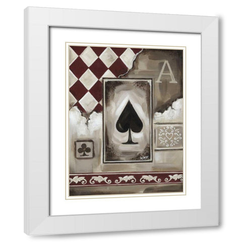 Cards I White Modern Wood Framed Art Print with Double Matting by Fields, Wendy
