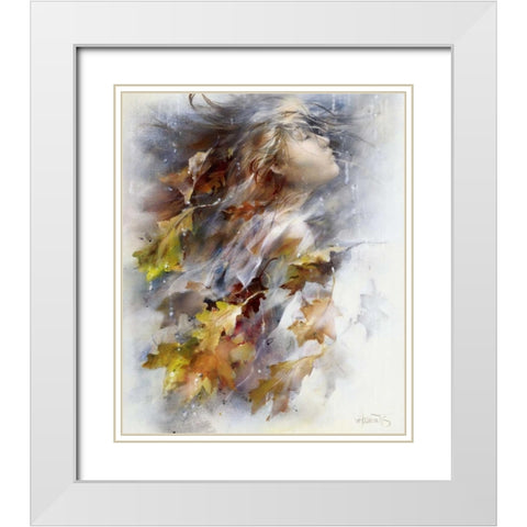Autumn White Modern Wood Framed Art Print with Double Matting by Haenraets, Willem