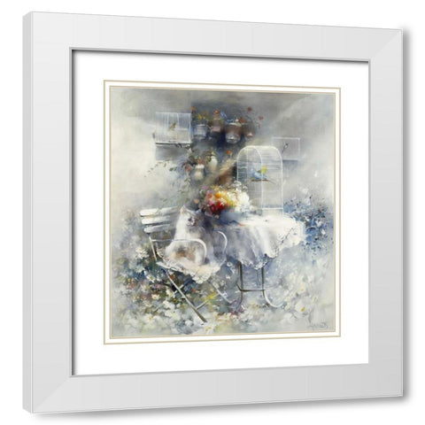 Happy ending White Modern Wood Framed Art Print with Double Matting by Haenraets, Willem