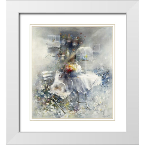 Happy ending White Modern Wood Framed Art Print with Double Matting by Haenraets, Willem