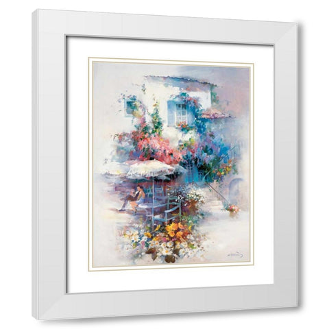 Summer gold White Modern Wood Framed Art Print with Double Matting by Haenraets, Willem