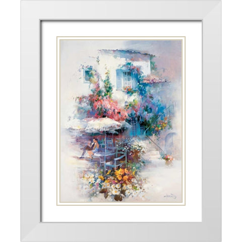 Summer gold White Modern Wood Framed Art Print with Double Matting by Haenraets, Willem