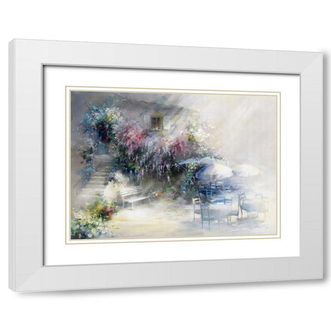 Blue garden White Modern Wood Framed Art Print with Double Matting by Haenraets, Willem