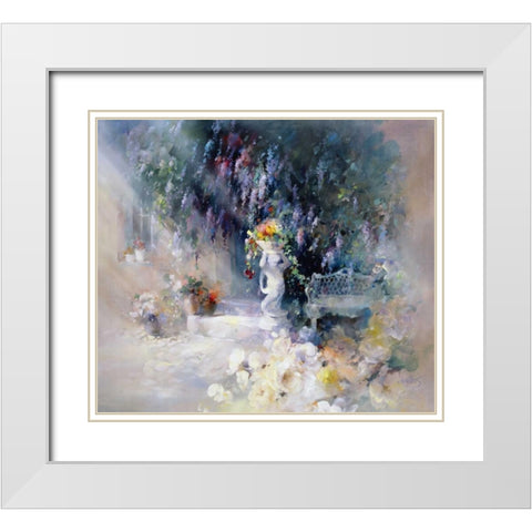 Ornament White Modern Wood Framed Art Print with Double Matting by Haenraets, Willem