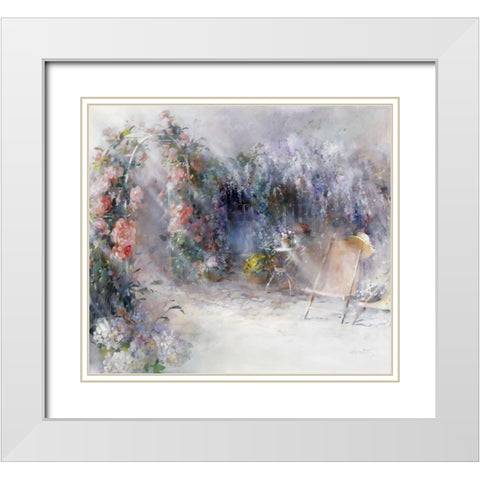Roses and lilacs White Modern Wood Framed Art Print with Double Matting by Haenraets, Willem