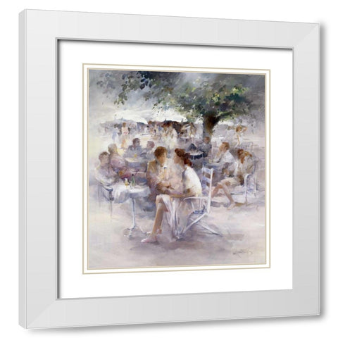 Happy hour White Modern Wood Framed Art Print with Double Matting by Haenraets, Willem