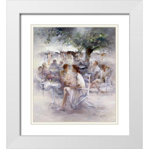 Happy hour White Modern Wood Framed Art Print with Double Matting by Haenraets, Willem