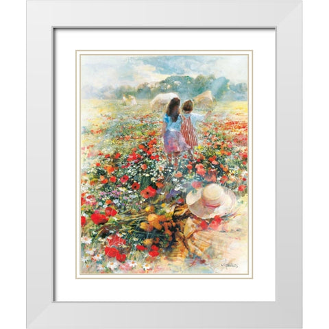 Summer of love White Modern Wood Framed Art Print with Double Matting by Haenraets, Willem