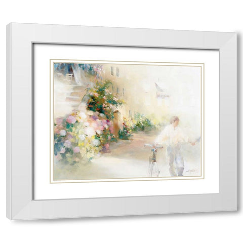 Two happy people White Modern Wood Framed Art Print with Double Matting by Haenraets, Willem