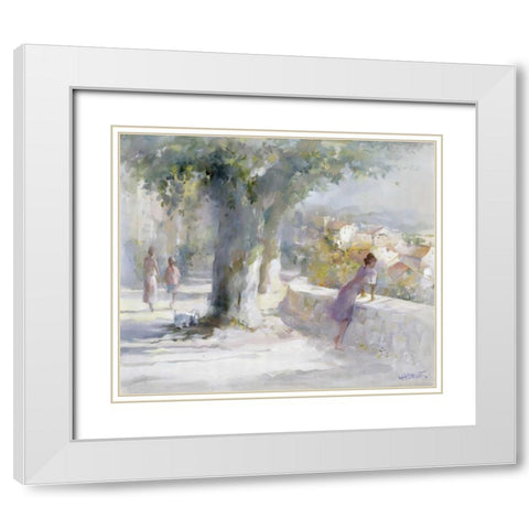 Whispering wind White Modern Wood Framed Art Print with Double Matting by Haenraets, Willem