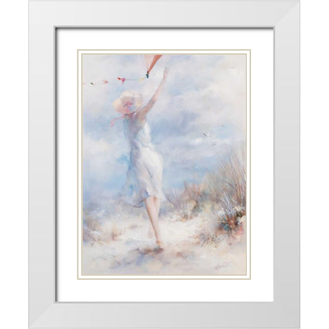 Fly a kite White Modern Wood Framed Art Print with Double Matting by Haenraets, Willem