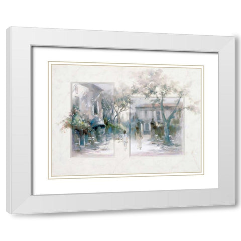 Taking a stroll White Modern Wood Framed Art Print with Double Matting by Haenraets, Willem