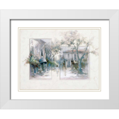 Taking a stroll White Modern Wood Framed Art Print with Double Matting by Haenraets, Willem