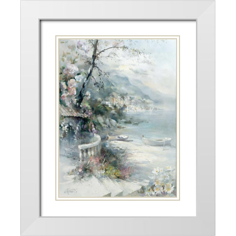 Bayside I White Modern Wood Framed Art Print with Double Matting by Haenraets, Willem