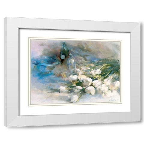 Adagio White Modern Wood Framed Art Print with Double Matting by Haenraets, Willem