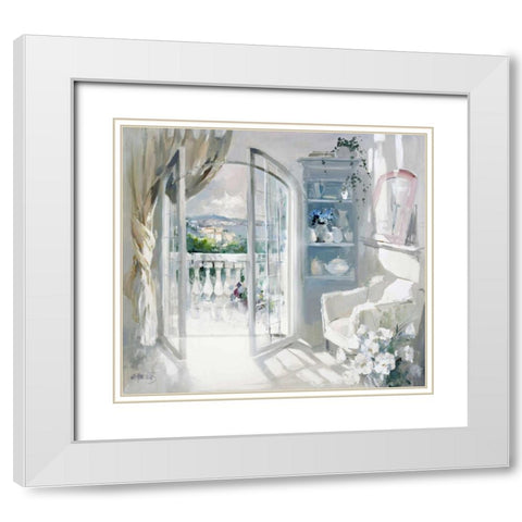 Sunny room White Modern Wood Framed Art Print with Double Matting by Haenraets, Willem