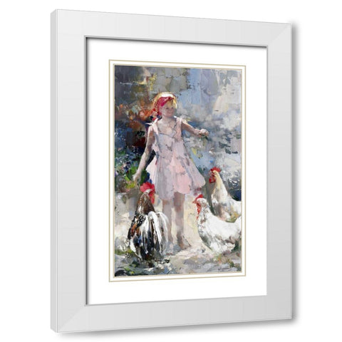 Feathered friends White Modern Wood Framed Art Print with Double Matting by Haenraets, Willem