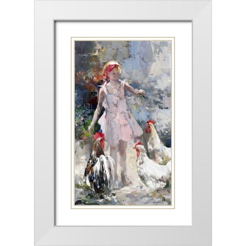 Feathered friends White Modern Wood Framed Art Print with Double Matting by Haenraets, Willem