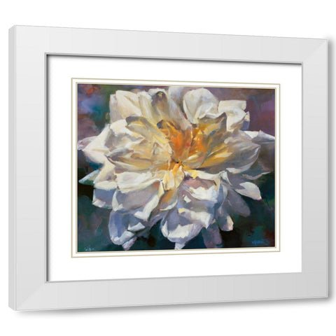 Flower II White Modern Wood Framed Art Print with Double Matting by Haenraets, Willem