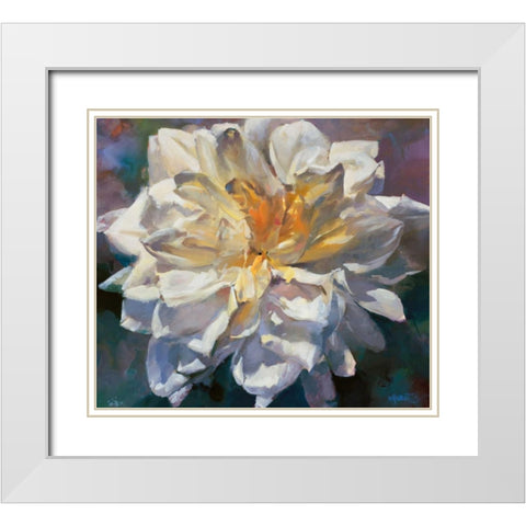 Flower II White Modern Wood Framed Art Print with Double Matting by Haenraets, Willem