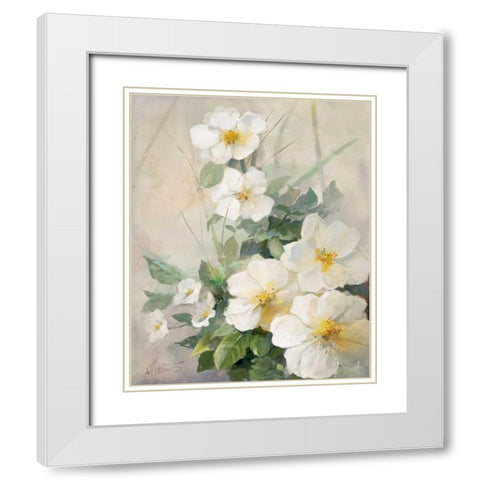 Lovely anemones White Modern Wood Framed Art Print with Double Matting by Haenraets, Willem