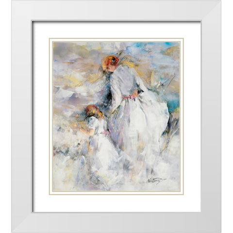 My girl White Modern Wood Framed Art Print with Double Matting by Haenraets, Willem