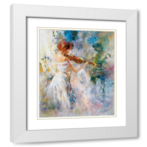 Peace in playing White Modern Wood Framed Art Print with Double Matting by Haenraets, Willem